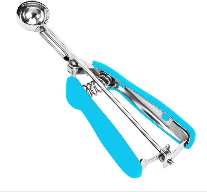 LLESCA Extra Mini Cookie Scoop for Baking, 1 tsp / 5 ml Cookie Scooper, 18/8 Stainless Steel Cookie Scooper for Baking, Cookie Dough Scoop with Non-slip Grip (Blue) - Image 1